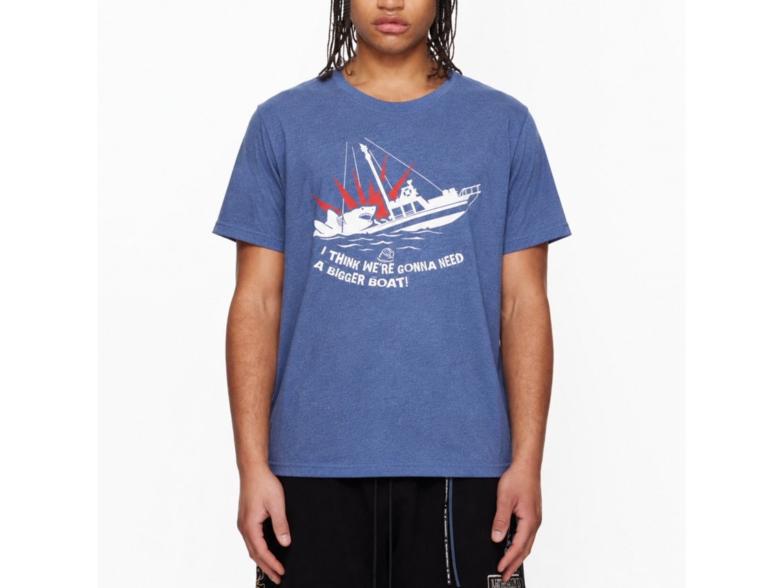 Rockinstone Jaws Movie Bigger Boat Heather Royal Adult T-shirt Size:l