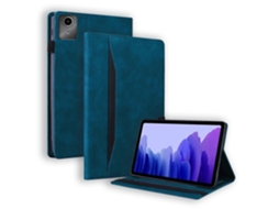 Capa protetora de couro sintético Tkdaddy para Lenovo Xiaoxin Pad 2025 TB365fc com porta-cartões, azul Hengrongshen