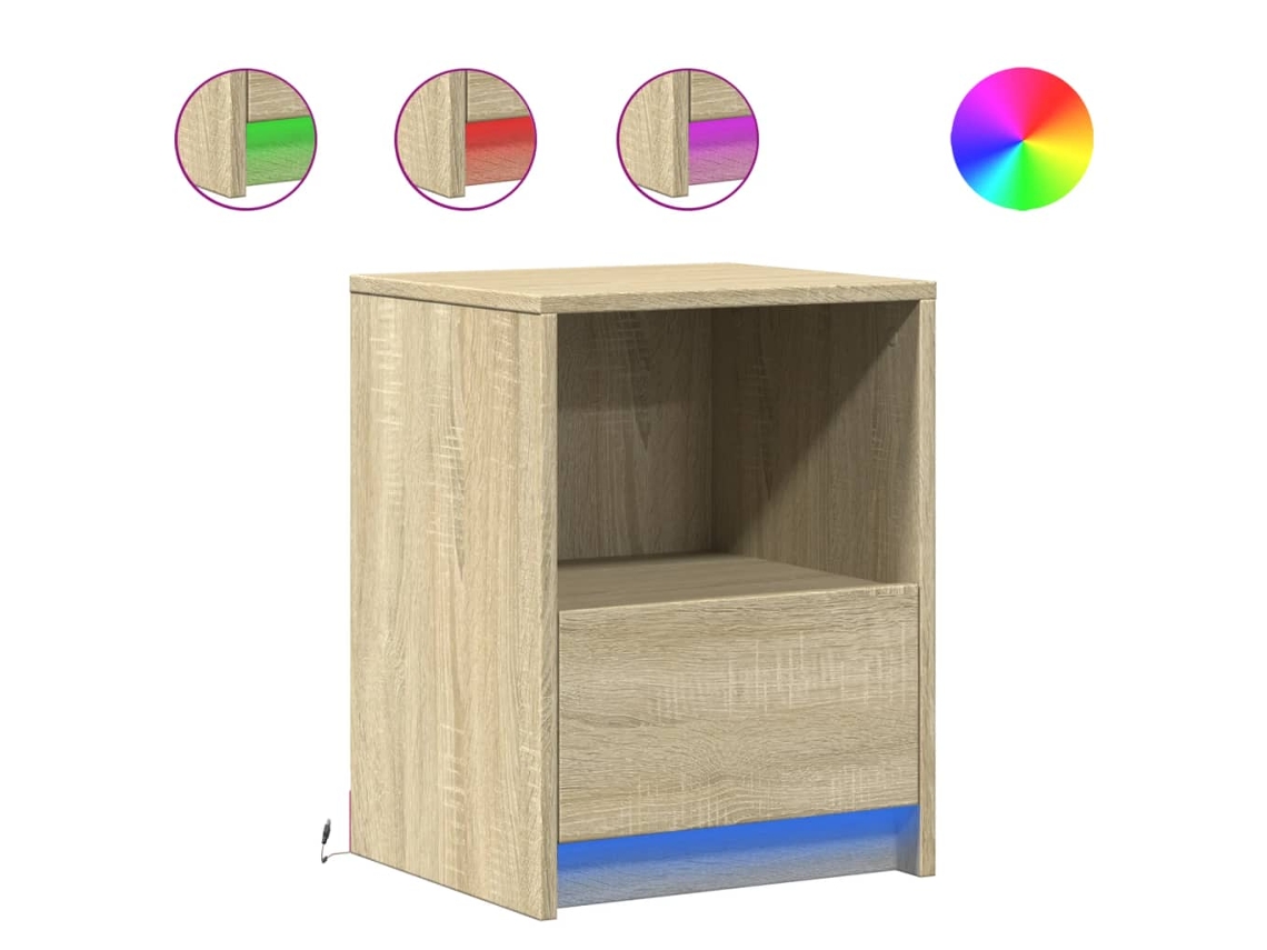 Bedside Cabinet, Bedside Cabinets Vidaxl Marrom Madeira Processada (n/a)