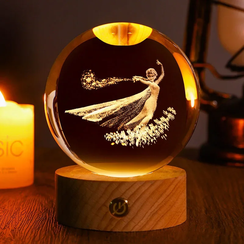 Bola de Cristal de 60mm com Gravação a Laser 3d MDUG (estilo 10 60mm)