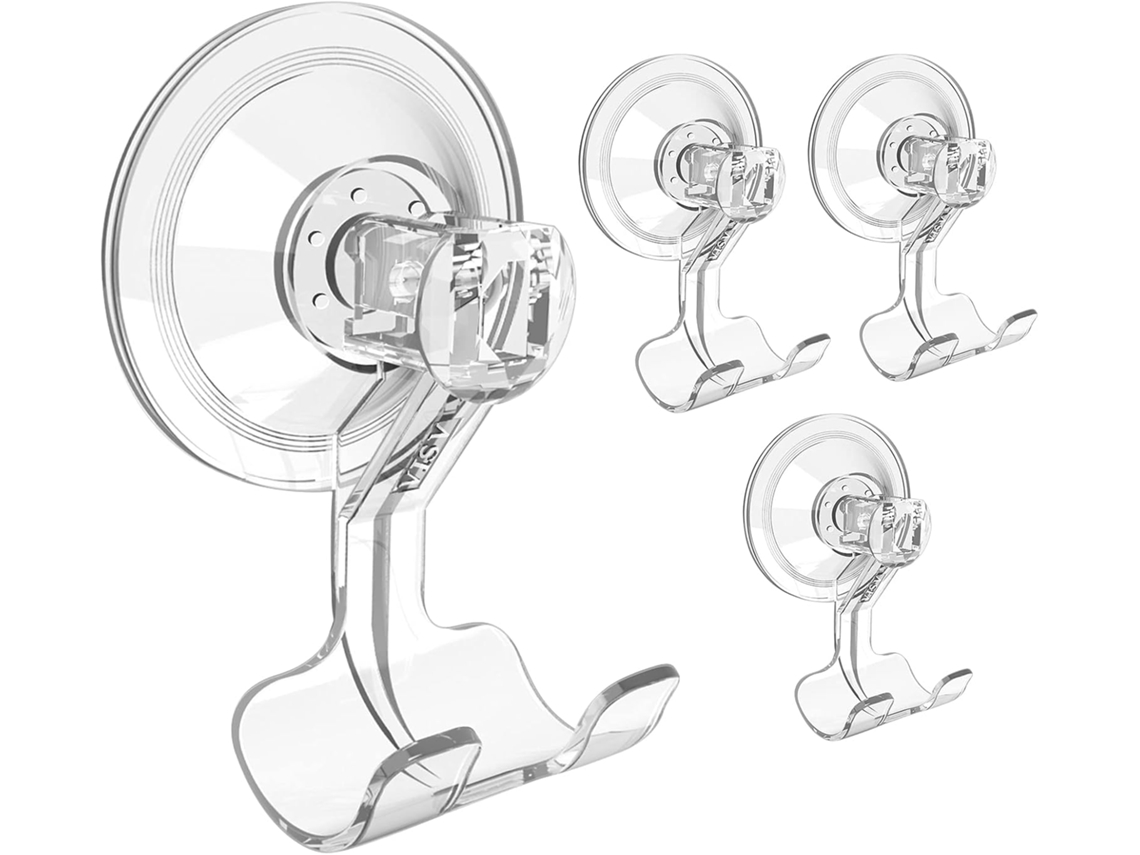 Ganchos Com Ventosa Para Lâminas De Barbear, Transparentes E Removíveis, Para Pendurar Lâminas De Barbear, Toalhas, Buchas E Outros Utensílios