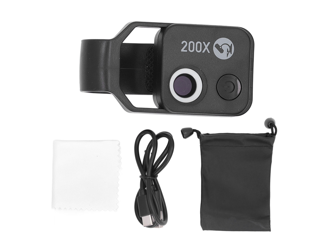 Microscópio De Celular 200x Portátil Usb Com Filtro Cpl Lente Magnificadora Para Observação Científica Biológica
