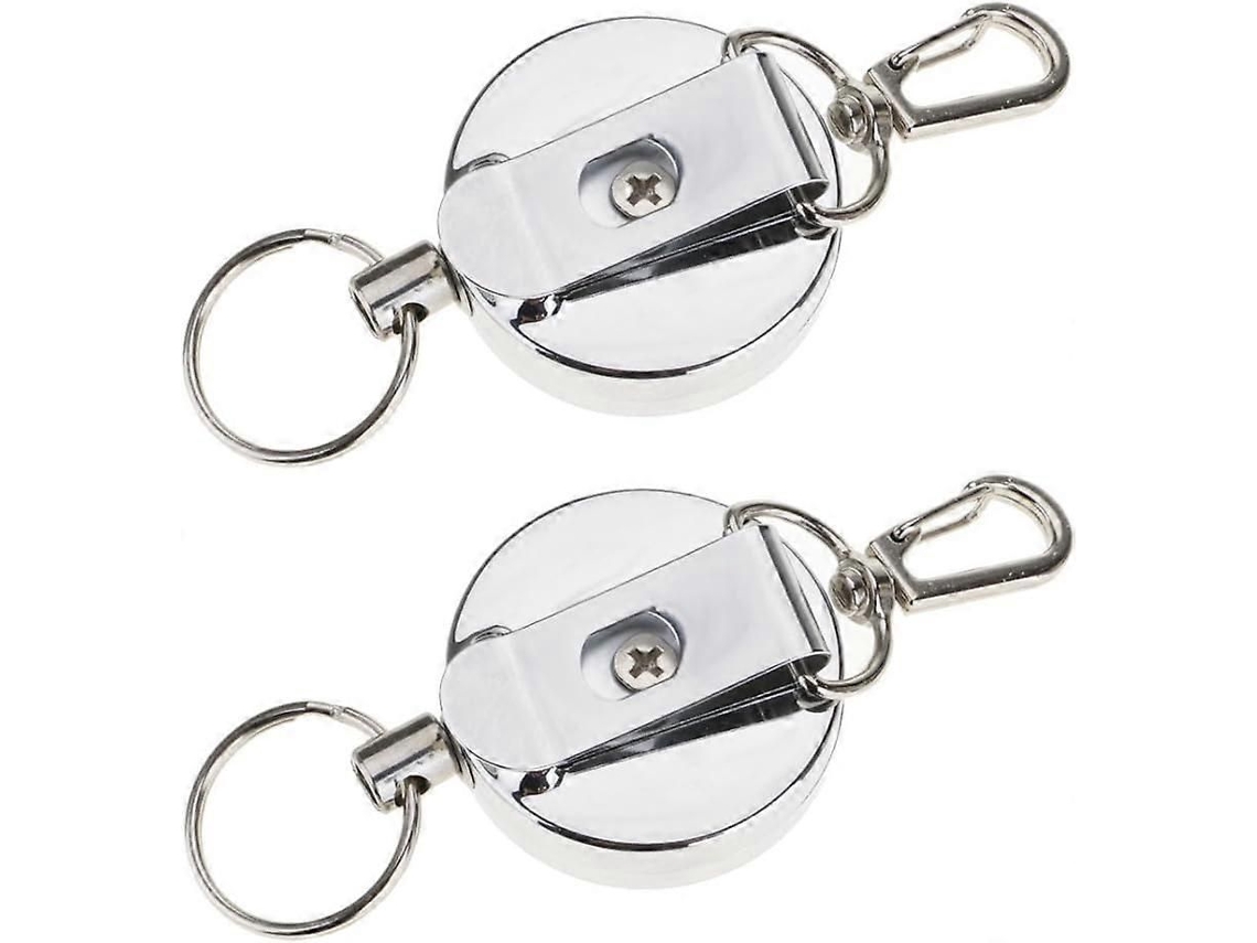 Porta-chaves Com Corrente Extensível Em Cabo De Aço, Argola Para Chaves E Cordão Anti-perda Para Identificação, Com Cordão Resistente A Rasgos De