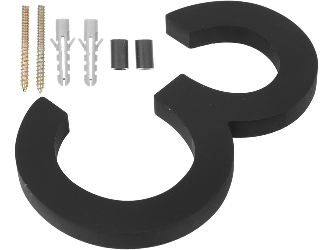 Números De Porta Uonlytech Em Acrílico Preto E Metal Residências Escritórios, Com Textura Robusta E Resistente