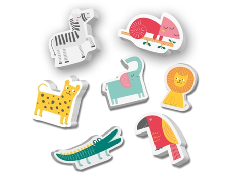 Ses Creative Tiny Talents Bath Safari Animals Autocolante de Banho Multicor