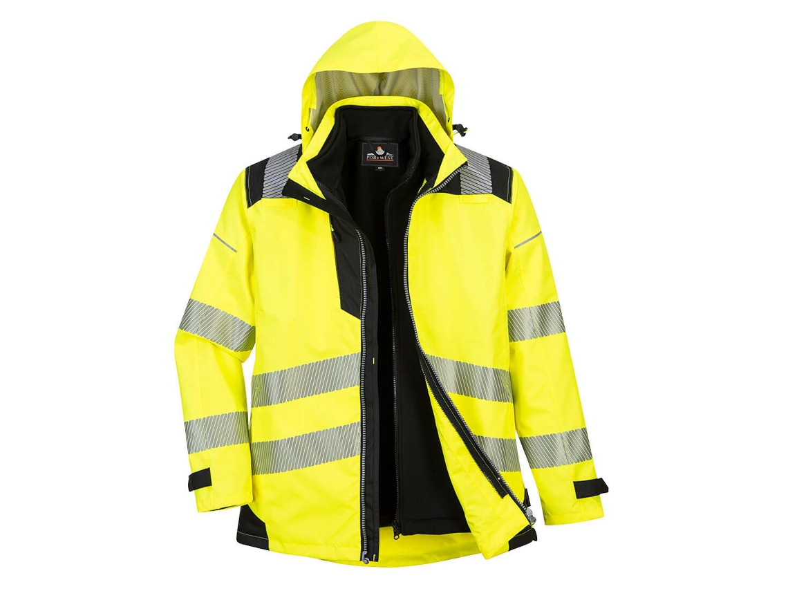 Jaqueta De Alta Visibilidade 3 Em 1 Pw3 / Yellow Black / S Portwest