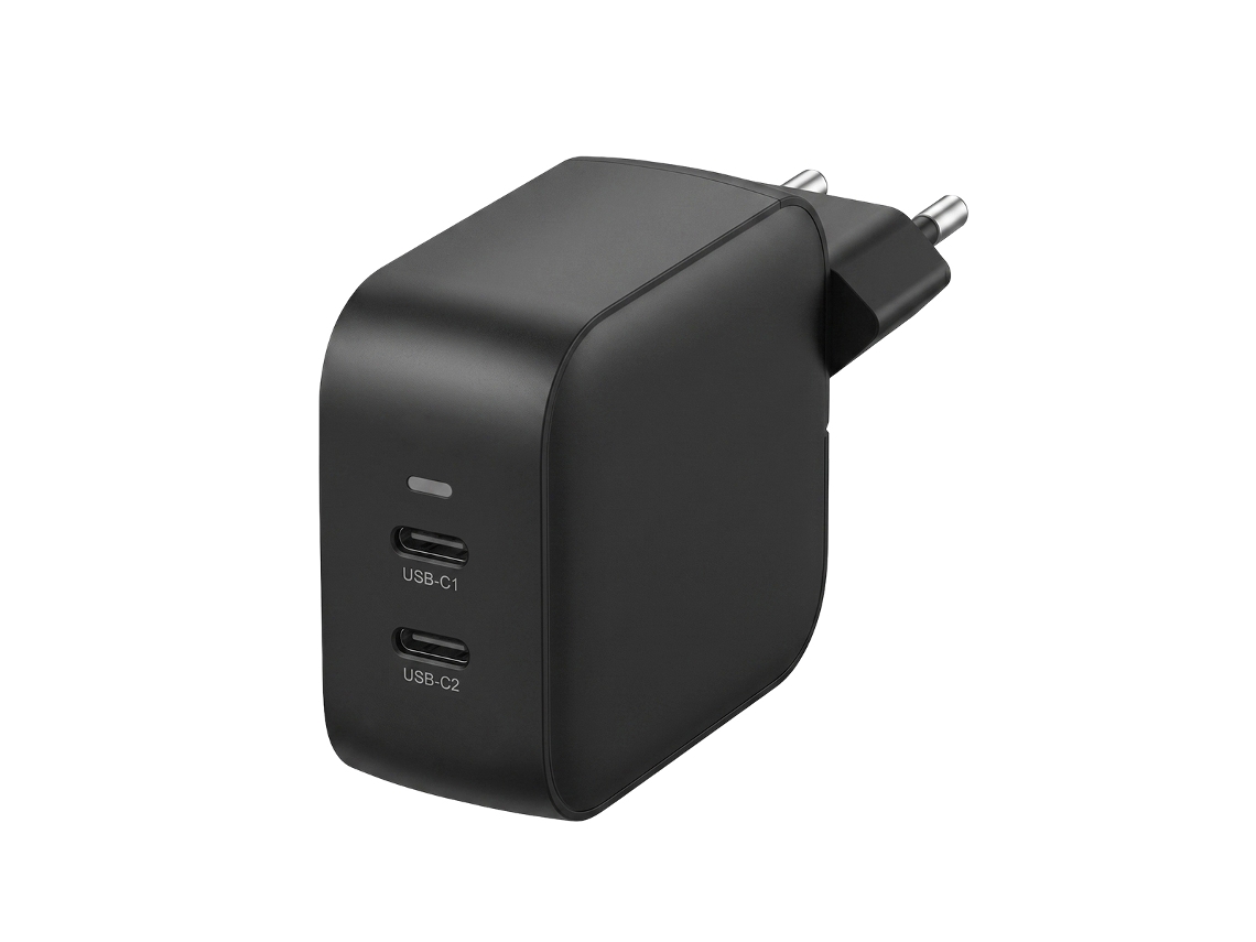 Carregador De Tomada Gan 35w Duplo Usb-c Power Delivery