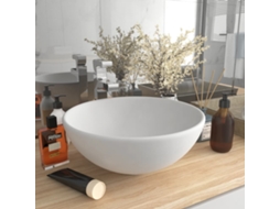 Vidaxl Lavatório Wc Luxuoso Redondo 32,5x14cm Cerâmica Branco Mate