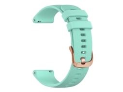Bracelete Para Garmin Vivoactive 5 / Venu / Forerunner 165 (18mm) - Silicone Esportivo - Fivela Dourada Rosa Azul-petróleo