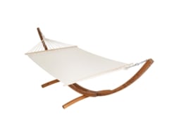 Rede TECTAKE Madeira (Branco - Algodão - 415x150x124 cm)