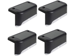 Conjunto de 4 luzes solares de led para deck ip65 à prova d'água sem fio escadas e cercas AQUAFORGE