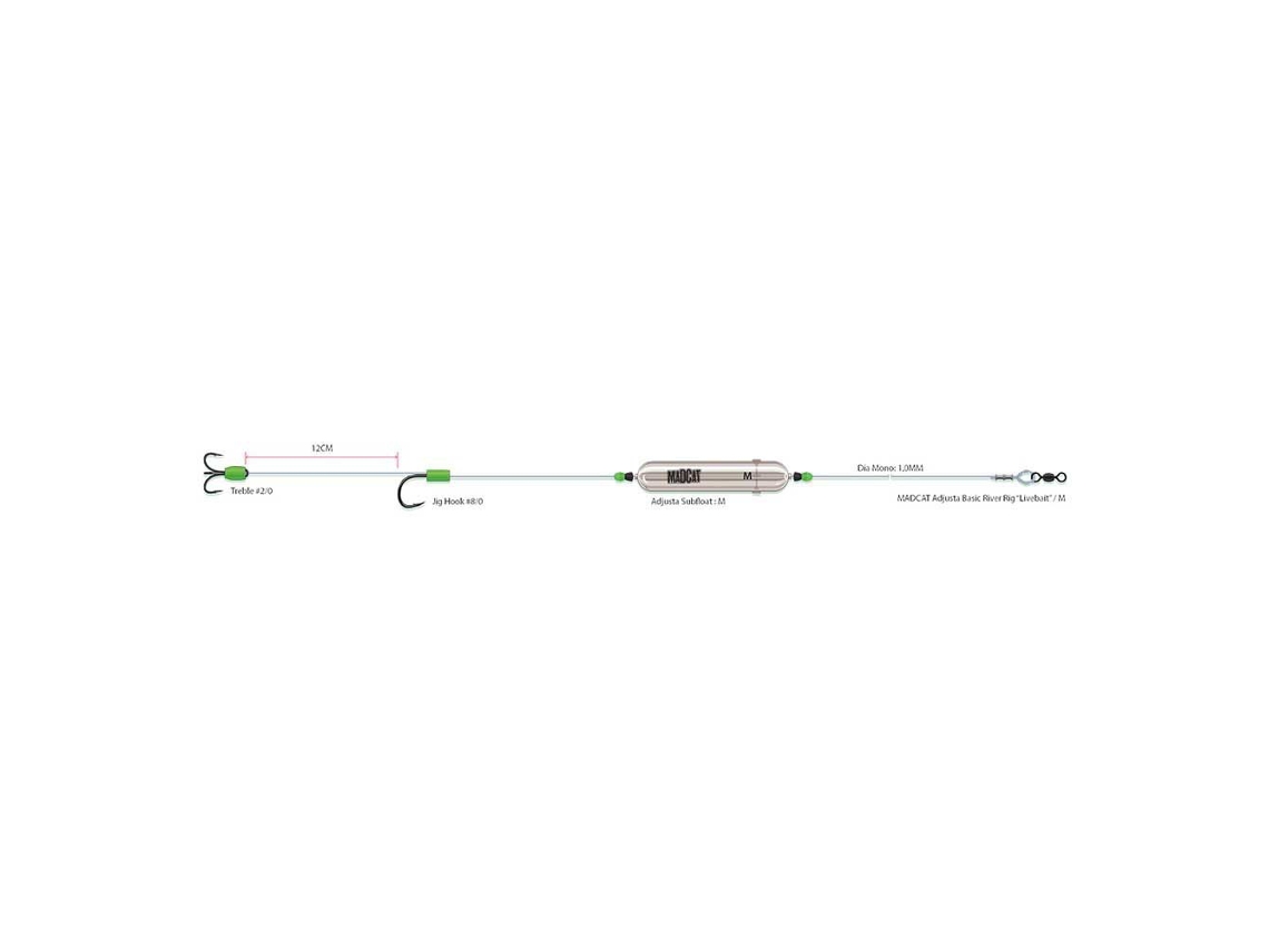 Anzol Montado Adjusta Basic River Rig Livebait Prateado Mmadcat