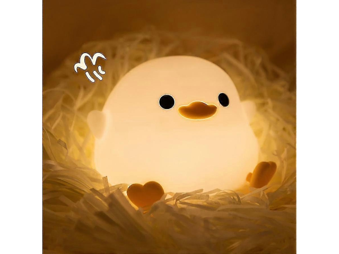 Rebe lâmpada Noturna de Pato de Silicone Cute Bean, Recarregável com Sensor Táctil, Regulável, Luz Suave para Crianças, Presente Ideal para Quarto