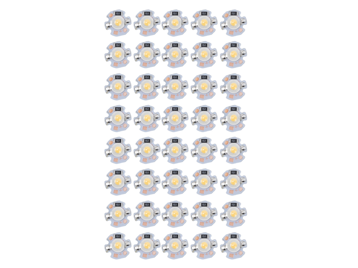 Rebe-40 Peças Lâmpadas Led Chip 1w 24v Base De Alumínio 16mm/0.6in Baixo Consumo Lâmpadas De Luz Quente Para Lanternas Faróis