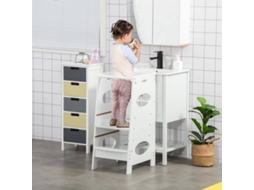 Torre de Aprendizagem HOMCOM 312-053WT (Branco - MDF - 40x50x90 cm)