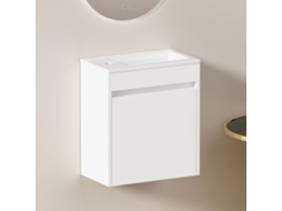 Armário Branco De 46cm Para Banheiro. Armário Espaçoso Com 1 Porta De Fecho Suave.