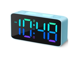 Despertador Super Alto para Adultos com Sono Pesado, Relógio Digital Rgb com Luz Noturna de 7 Cores, Volume Ajustável, Carregador Usb, Relóg EHSTMIND