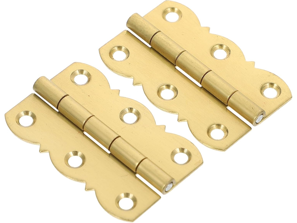 Baluue 2 Dobradiças De Aba Piano Em Liga Cobre 45x27mm, Douradas, Para Portas De Armários E Estantes Partitura