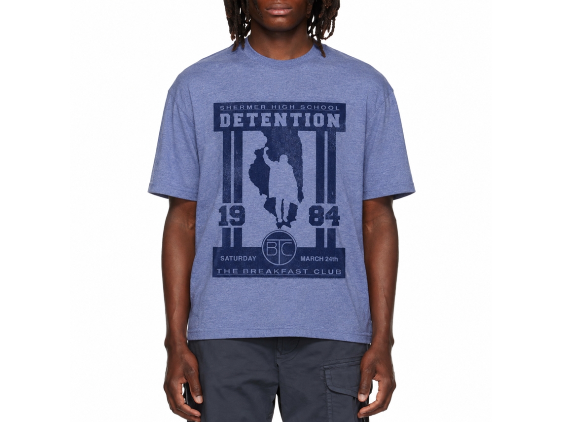 Rockinstone Breakfast Club Movie Detention Heather Light Blue Adult T-shirt Size:xxl