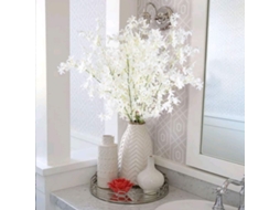 Buquê de Flores Artificiais de Cerejeira Branca de 115 Cm, em Seda, Modelo Sakura (klb) AQUAFORGE (3 Peças)