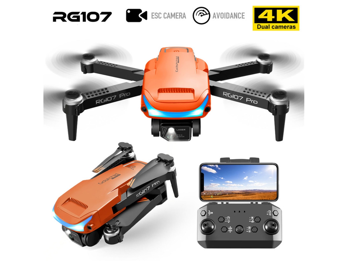 Rg107pro Mini Drone Bestvite4k Duração Da Bateria15 Min Laranja