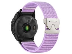 Bracelete para Garmin Nylon trançado estampa de montanha com fivela de paraquedas e ponteiras de metal roxo jacinto XIAOMOYU (20mm)