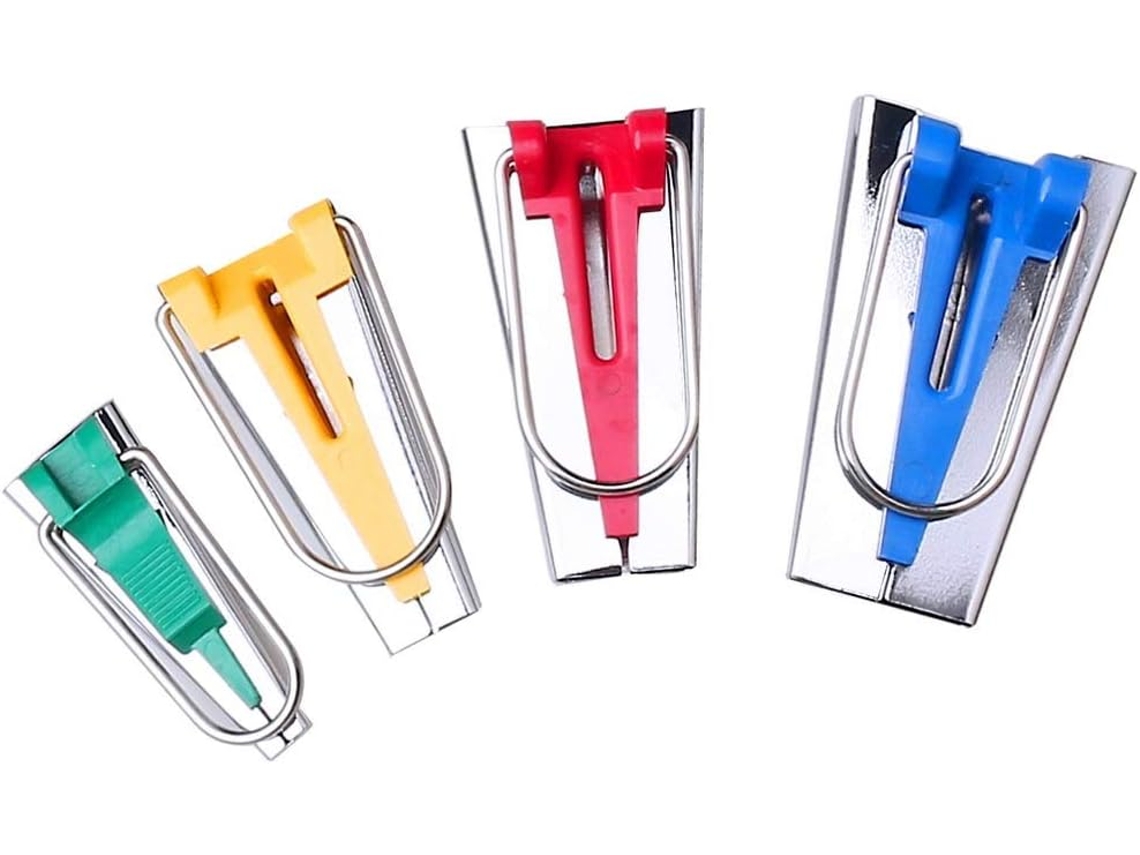Kit com 4 Aparelhos para Fazer Viés, Ferramenta de Costura para Acabamento em Viés em Tecidos. AQUAFORGE