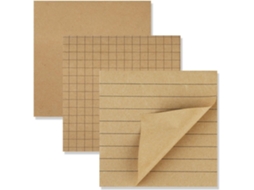 Bloco De Notas Adesivas, 7.6x7.6cm, 80 Folhas Cada, Marrom