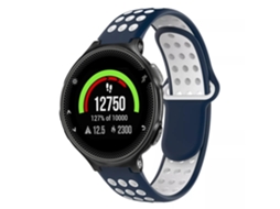 Bracelete de Smartwatch para Garmin Forerunner 235 de silicone respirável perfurada de duas cores (azul meia-noite + branco)