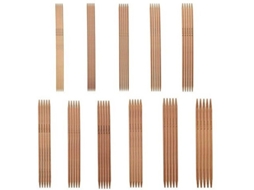 Conjunto De Agulhas De Bambu 55 Unidades - 13cm - Tamanhos 2,0mm A 5,0mm - Agulhas De Costura - Para Meias/luvas/scarfes - Qualidade Profissional - Ag