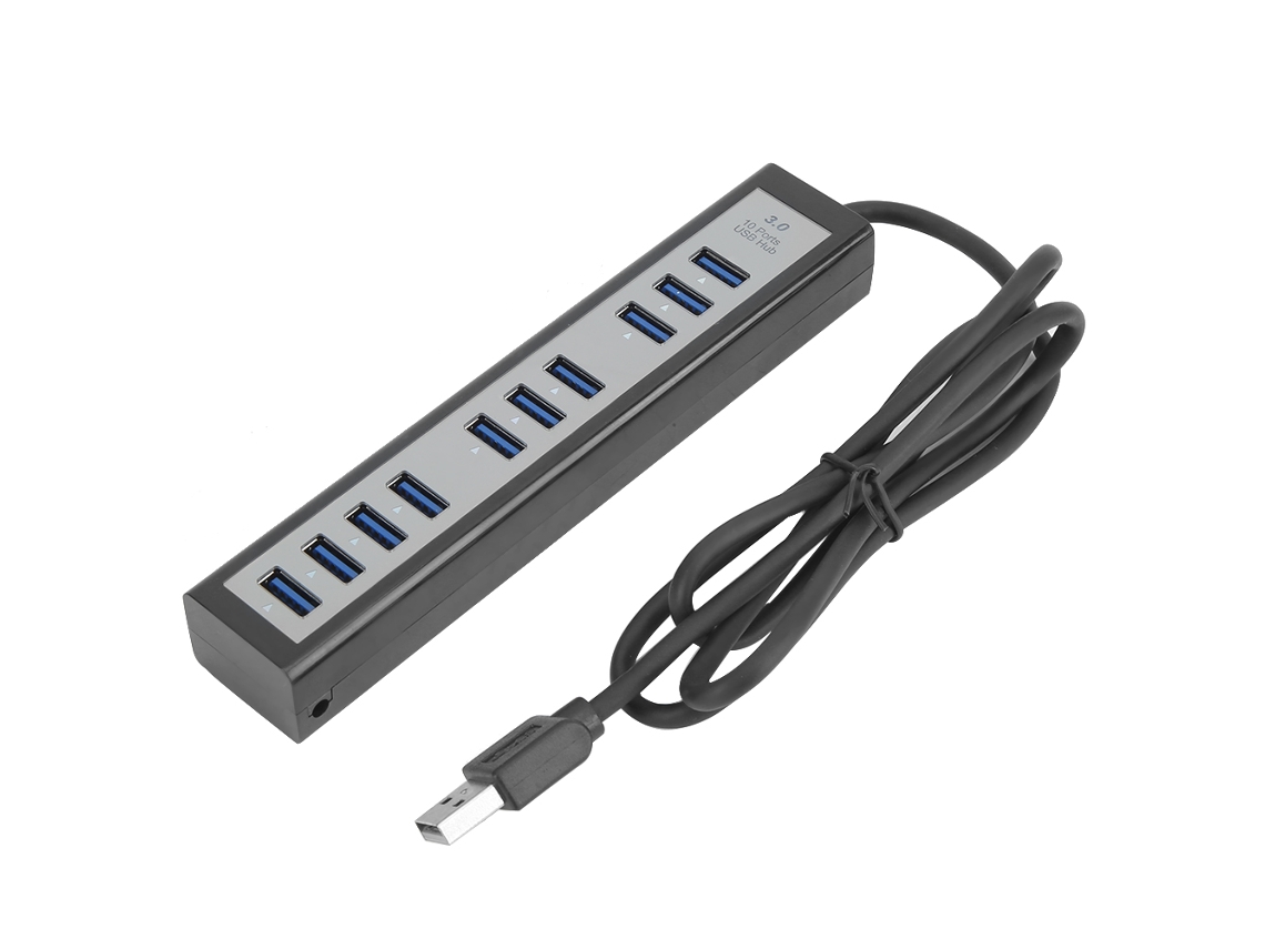 Hub Usb 3.0 De 10 Portas Laxiscreed, Alimentado Por Dc 5v, Compatível Com Pc E Dispositivos Multitarefa