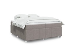 Vidaxl Cama Com Molas/colchão 200x200 Cm Tecido Castanho-acinzentado