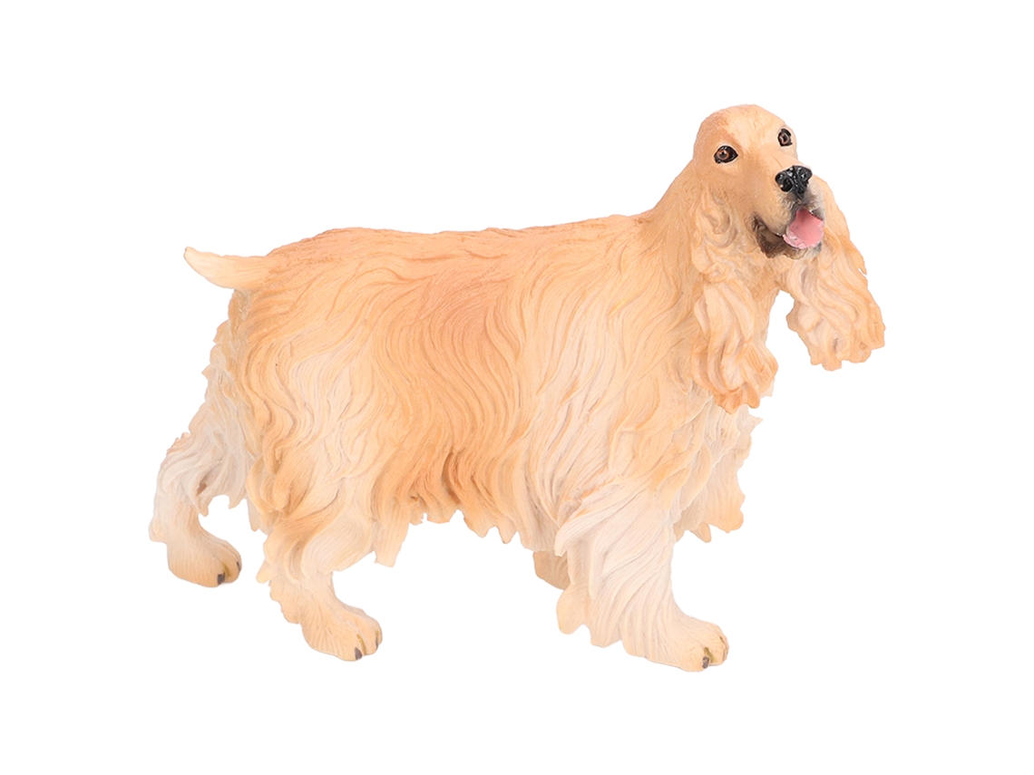 Primerox figura de Cocker Spaniel Simulada em Plástico Brinquedo Educativo Decorativo Infantil Amarela Pl127‑1543