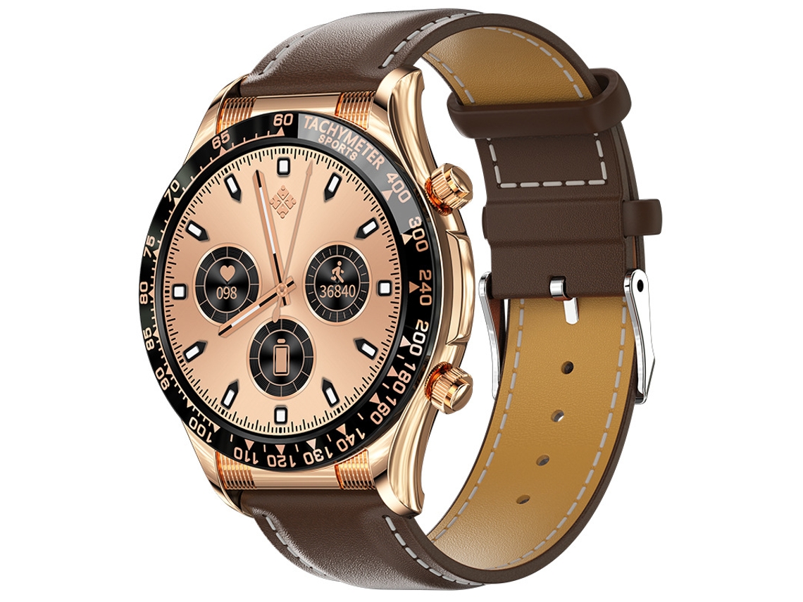 Smartwatch YIZHOOD Te416 Rastreador de Fitness Nfc À Prova de Água Chamadas Bluetooth Ouro