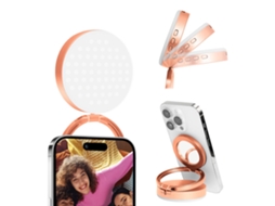 Luz De Selfie Magnética Para Iphone Magsafe Com Suporte E 3 Modos De Iluminação (dourada)