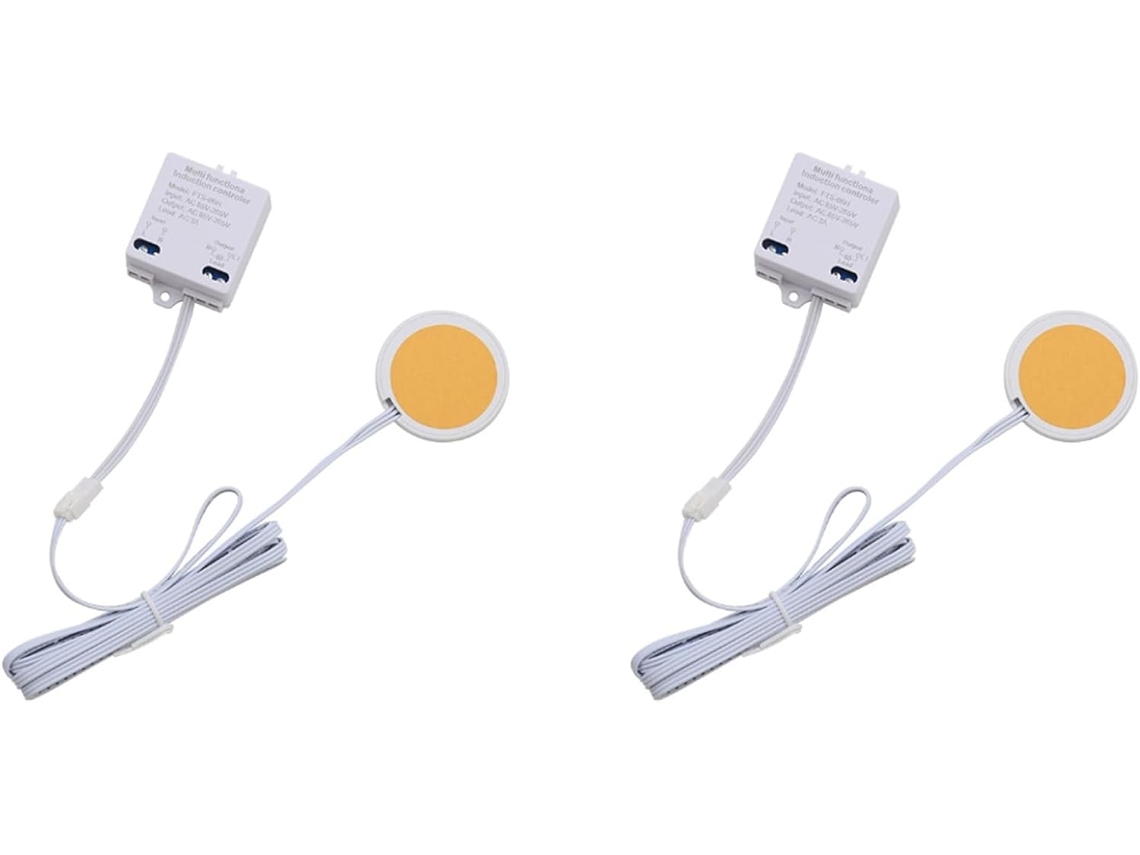 2 Interruptores De Toque Led, 85v A 265v Ac, Para Instalação Embutida Em Armários, Podem Penetrar Até 40mm De Espessura