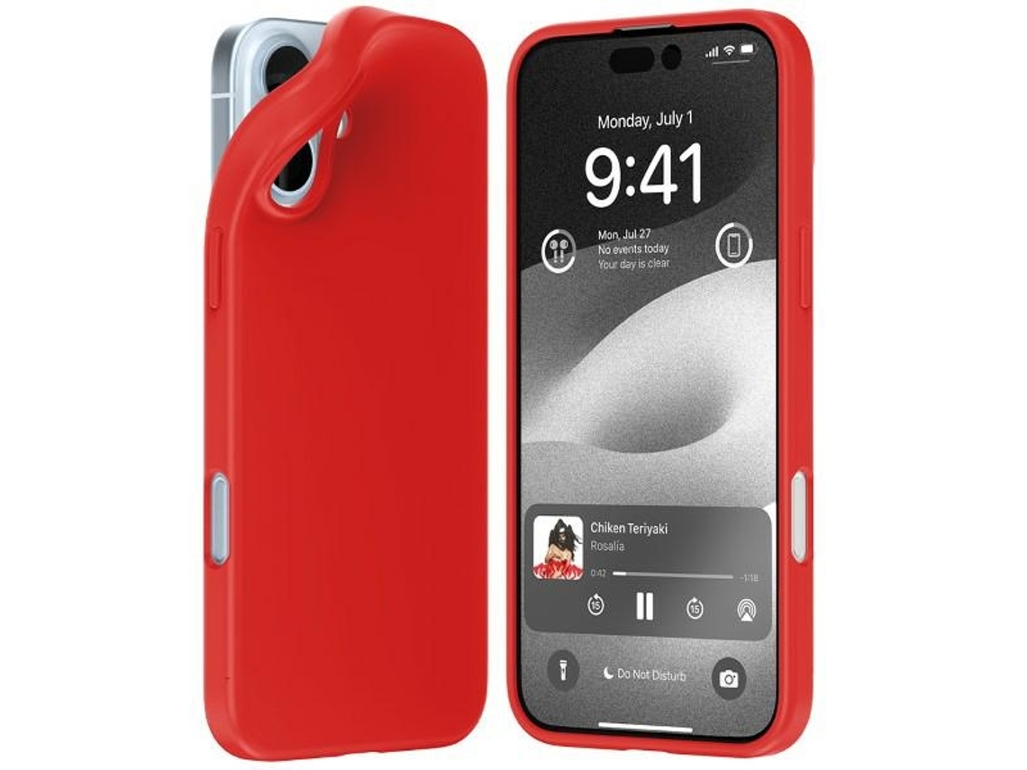 Capa Gentil para iPhone 16 Plus MERCURY Pele Sintética Vermelho