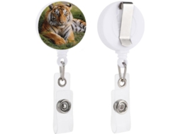 Clipe Retrátil Crachá, Tigre Fofo Na Grama, Clipe de Identificação Impresso Com Crachá Enfermagem, Porta
