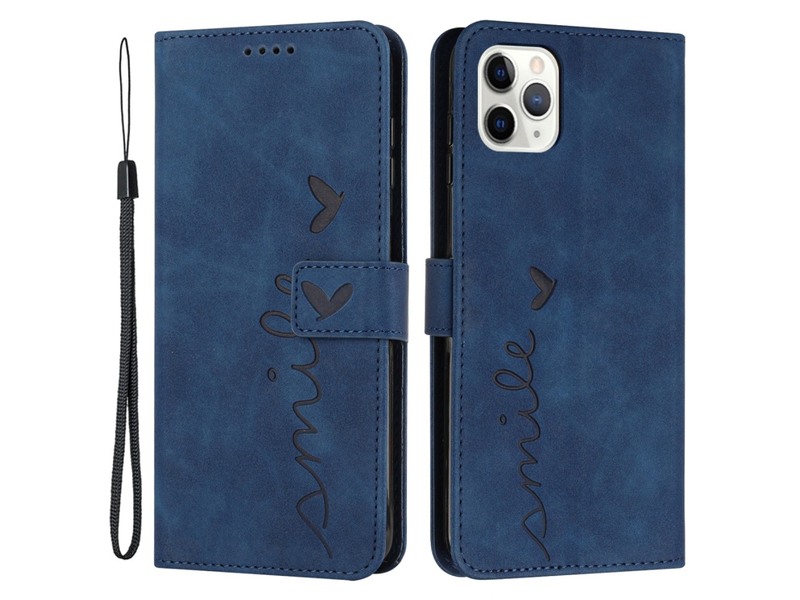 Capa Para Iphone 15 Pro Max Pele Sintética Anti-choque Azul