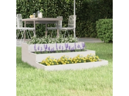 Vidaxl Vaso/floreira 78x78x27 Cm Pinho Maciço Branco
