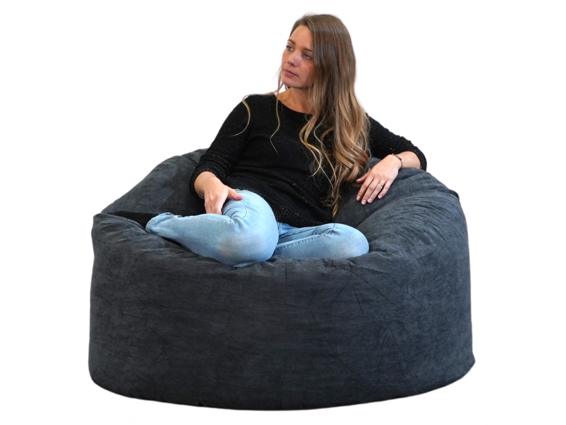 Pufe Bombazina Bananair 100 Cm Azul Escuro
