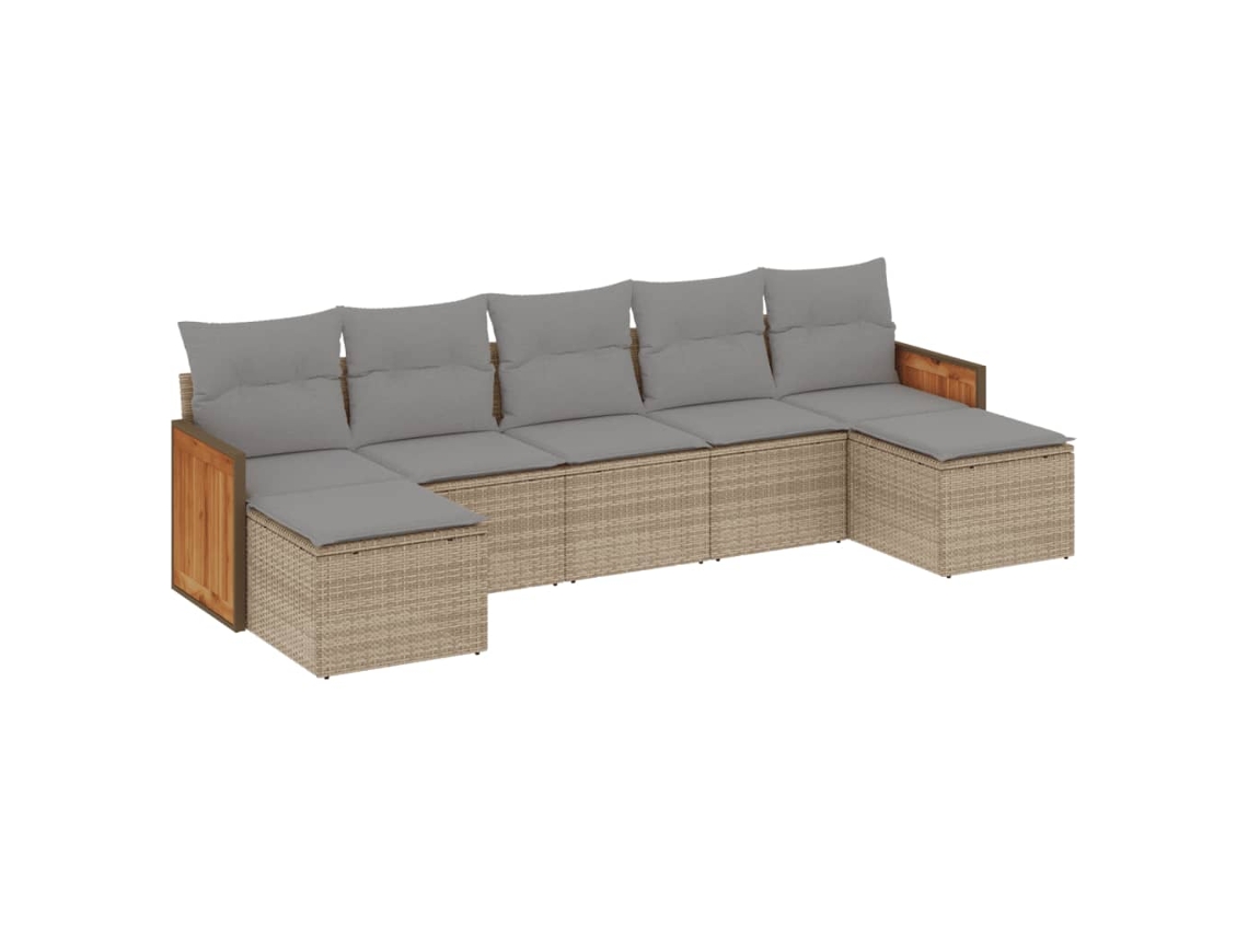 Garden Sofa Set, Garden Sofa Sets Vidaxl Bege Rattan / Vime (n/a)