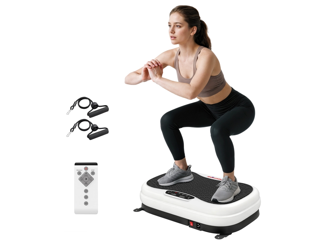 Plataforma De Vibração Aço E Abs Cor Preto E Branco 52x34x14 Cm Sportnow