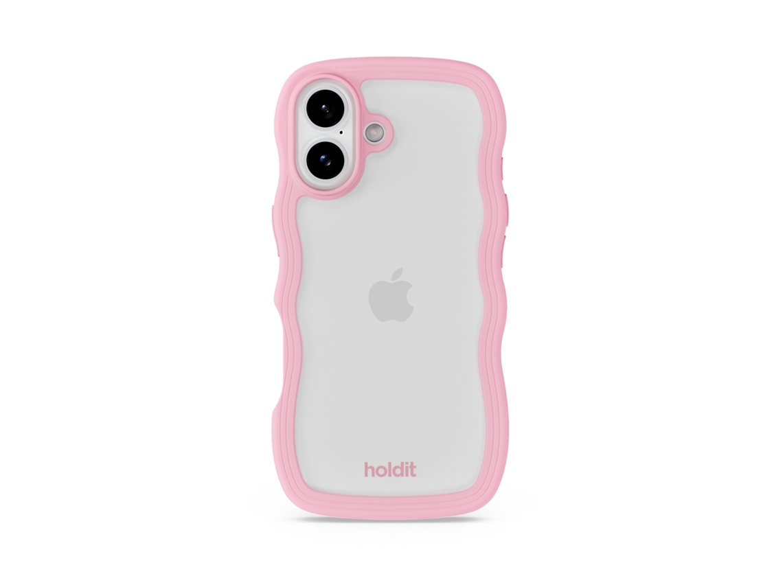 Capa Para Iphone 17 Com Estampa Ondulada Rosa/transparente