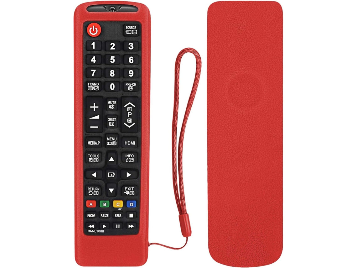 Capa Protetora de Silicone para Controle Remoto Samsung, Aa59 00741a Aa59 00786a Bn59 01315b, Antiderrapante AQUAFORGE (vermelha)