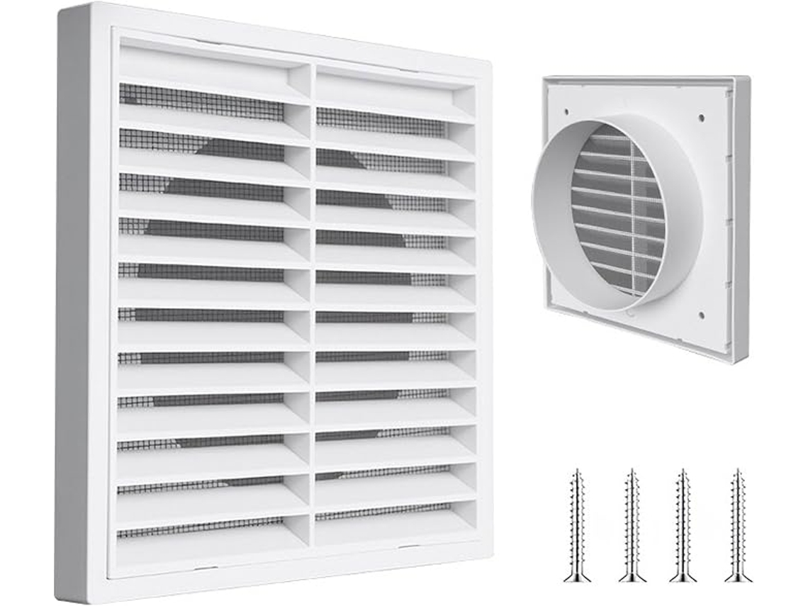 Grade De Ventilação De Plástico Com Mosquito Net Branco Retangular Grade De Ventilação Retangular Para Ar Condicionado Garagem No