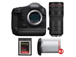 Eos R1 + Rf 70 200mm F/2.8 L Is Usm Z Preto + 1 Sandisk 64gb Extreme Pro Cfexpress Type B + 3 Canon Lp e19 + Ebook Pricedirect CANON