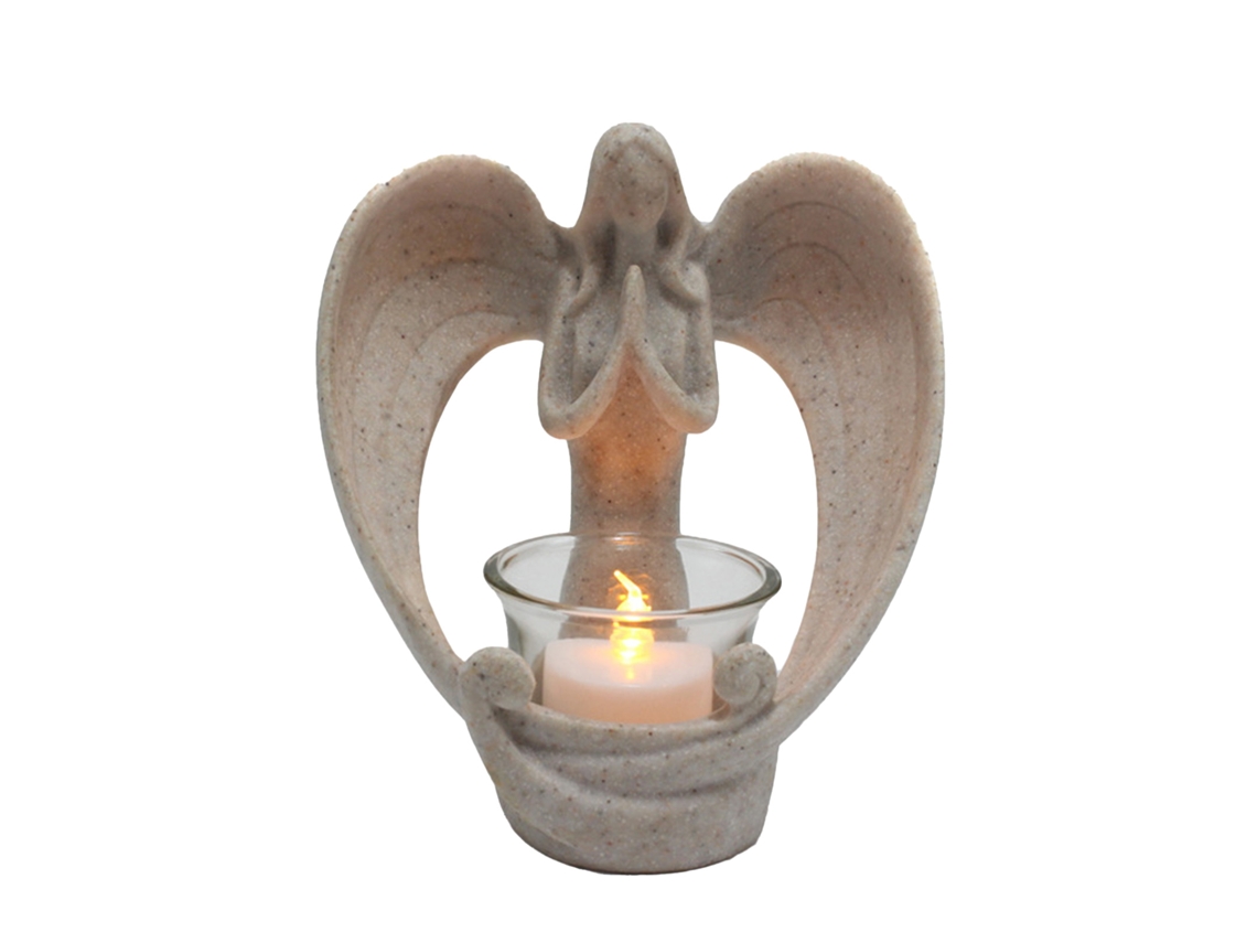 Porta vela Anjo de Resina Vintage para Sala de Estar