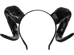 Tiara Diabo Chifres em Pu Preto para Mulheres, Acessórios de Cabelo.