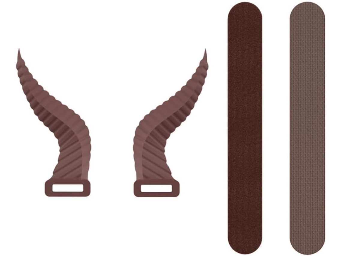 Cornes De Démons Décoration En Silicone Pour Casque Audio Marron